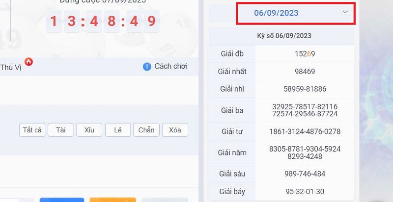 Tra cứu kết quả xổ số theo ngày